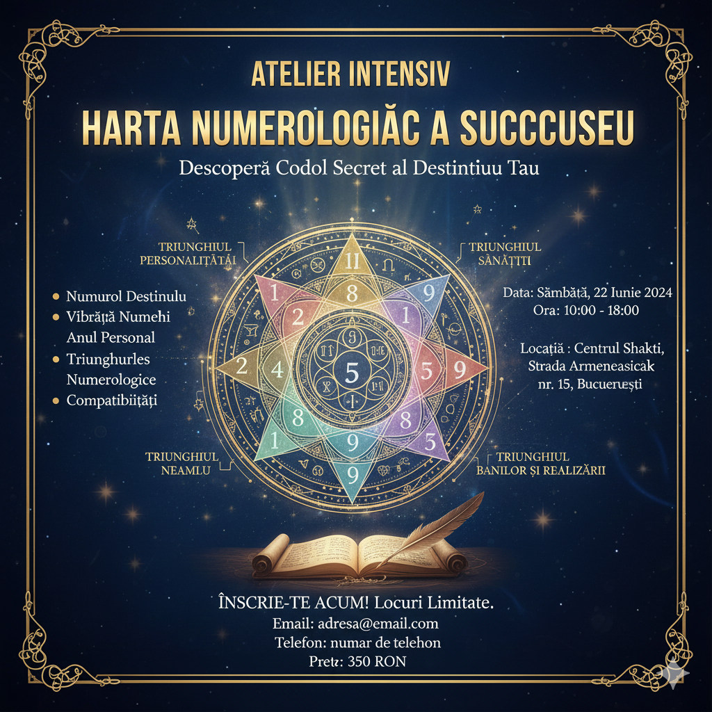 Atelier Intensiv „Harta Numerologică a Succesului”